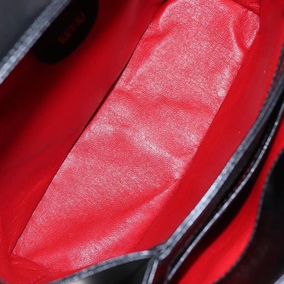 GUCCI Hand Bag Leather Black Gold 000 1448 1269 Auth ep9909 - Picture 10 of 16